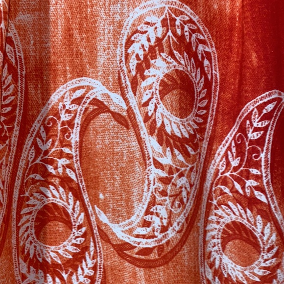 Women’s Red Orange Summer Long Sleeve Blouse - LARGE - Picture 4 of 6